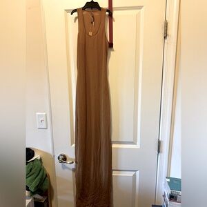 SKIMS Tan Swim Coverup mesh